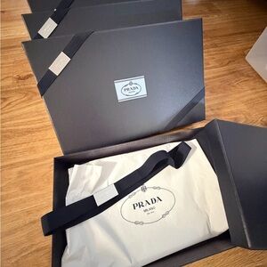 Prada Black Gift Box with White Logo Tissue